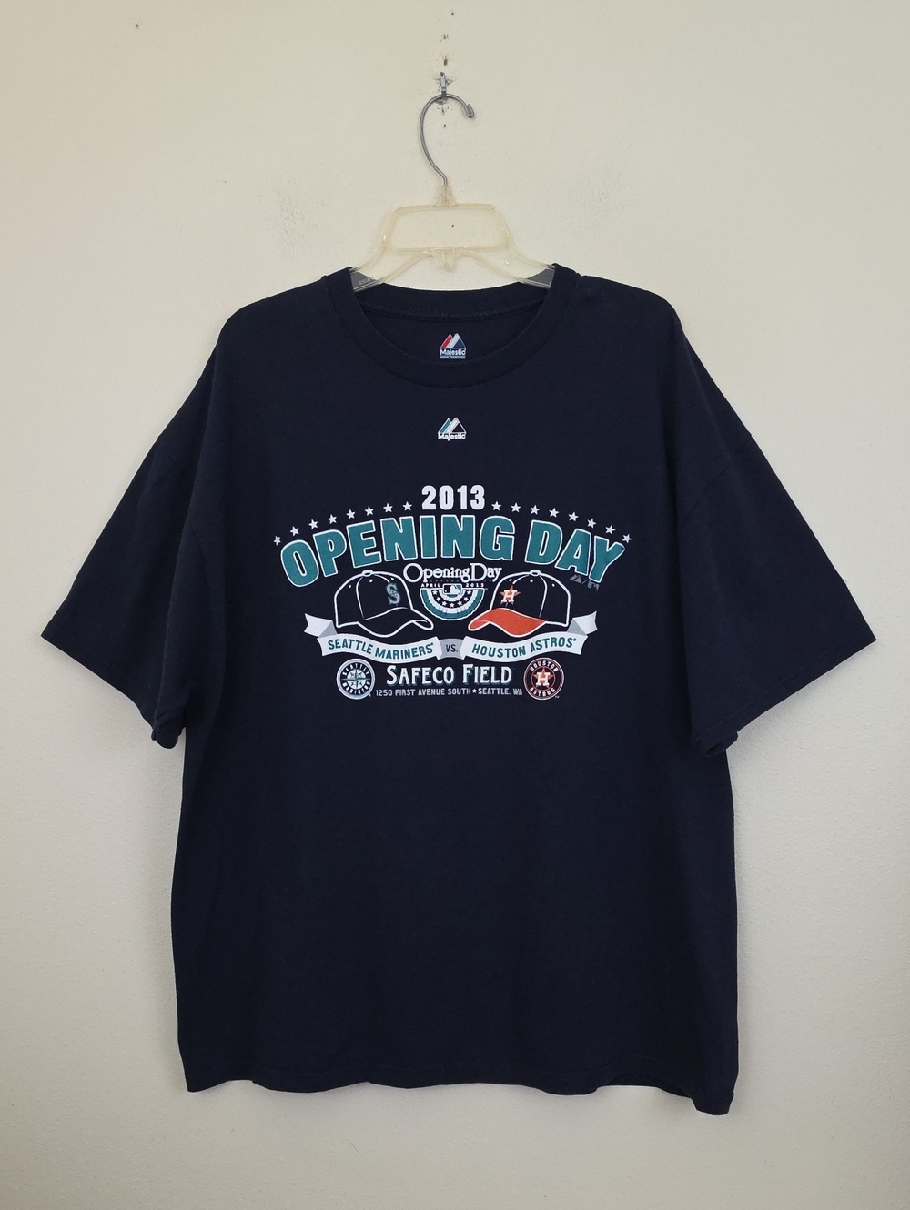 Seattle Mariners 2013 Opening Day April 2013 Houston Astros Blue T-Shirt 2XL